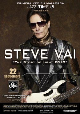 Cartel promocional del concierto de Steve Vai en Mallorca