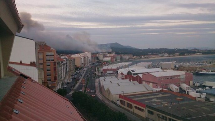 Incendio en el municipio de Ribeira (A Coruña)