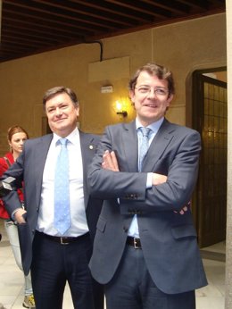 Mañueco (d) y Vázquez, en Segovia.