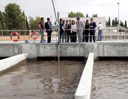 Marta García de la Calzada pone en funcionamiento la EDAR de Horcajo de Santiago
