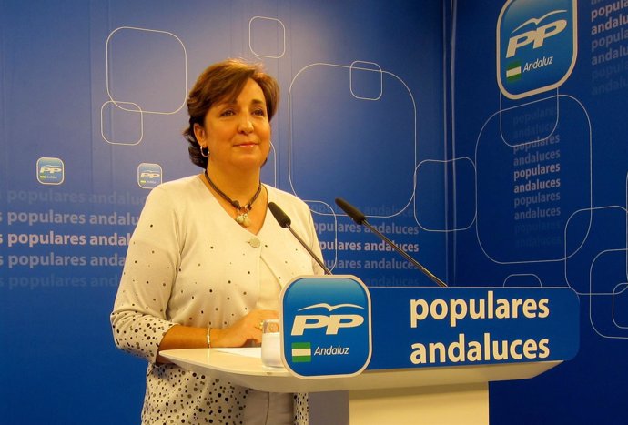 Ana Corredera, vicesecretaria de Organización del PP-A, en rueda de prensa.