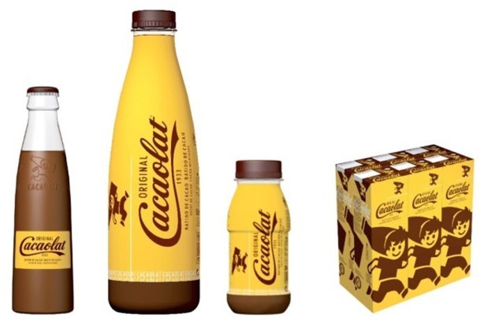 Envases de la gama de productos Cacaolat