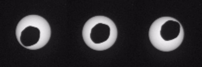 Secuencia de imágenes captadas por el Curiosity de un eclipse solar marciano