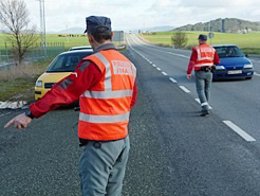 Control de tráfico de la Policía Foral.