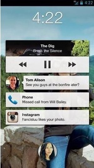 Controles de múscia en Facebook Home