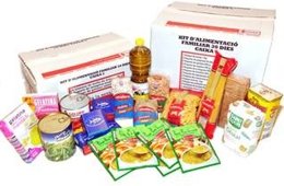 Kit de ayuda alimentaria para familias de Creu Roja