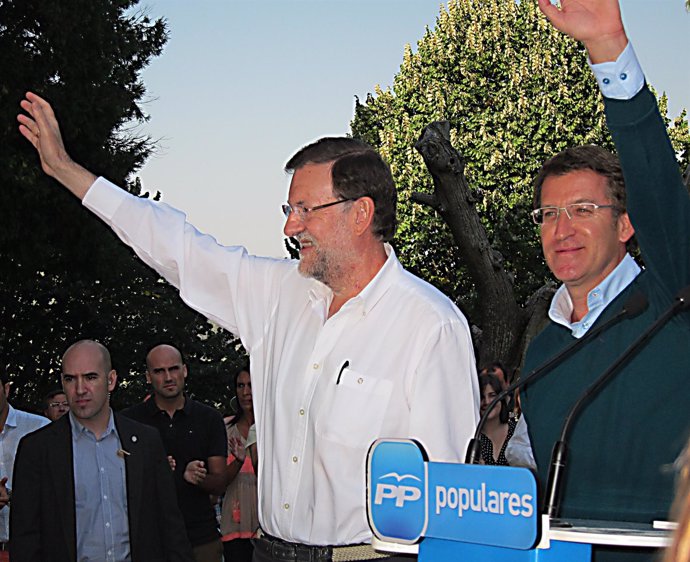 Rajoy y Feijóo en Soutomaior (Pontevedra)