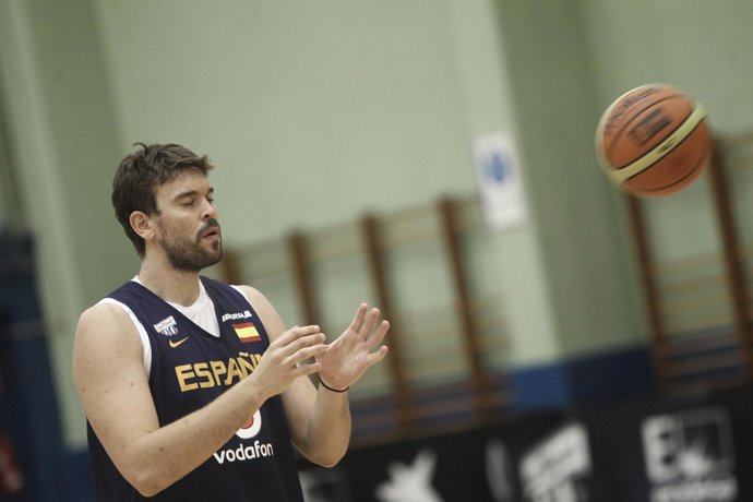 Marc Gasol en los entrenamientos de la selección en Madrid