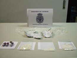 La droga intervenida a la detenida