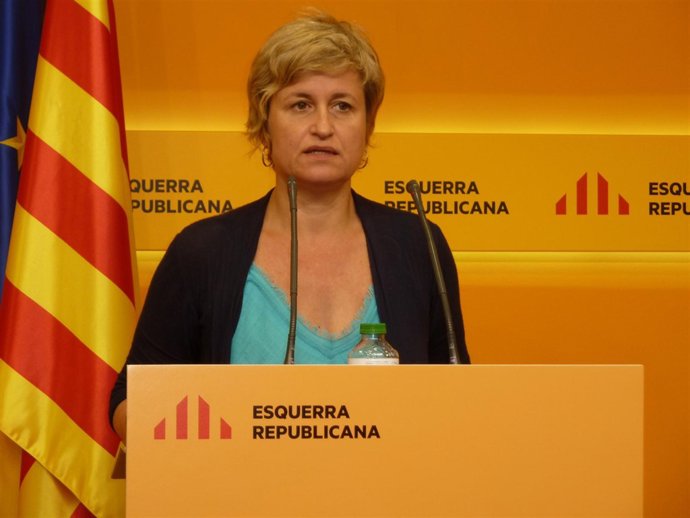 La portavoz de ERC, Anna Simó, en rueda de prensa