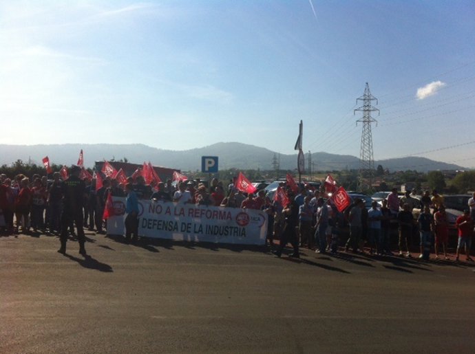 Protesta de los trabajadores de Sniace