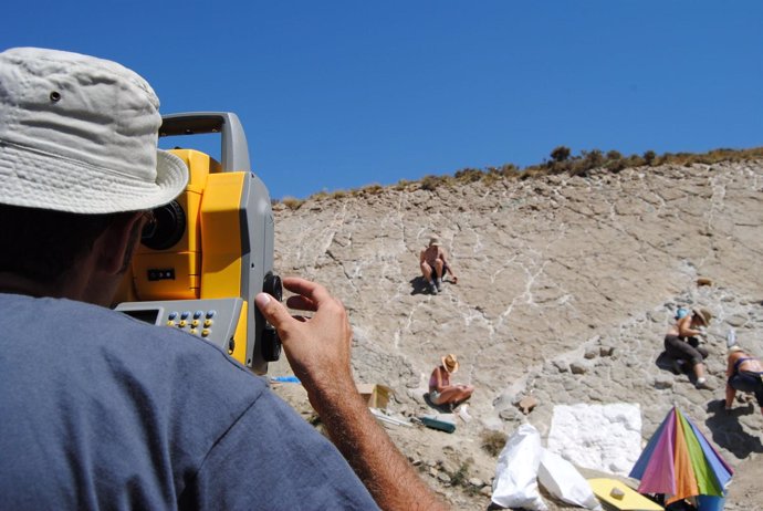 Yacimiento de icnitas de dinosaurio ubicado en Miravete de la Sierra (Teruel)