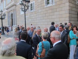 Altos directivos de la Generalitat antes de la reunión con Artur Mas