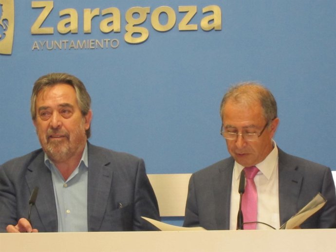 El alcalde Belloch y el vicealcalde, Fernando Gimeno