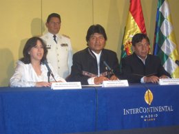 El presidente de Bolivia (c), Evo Morales