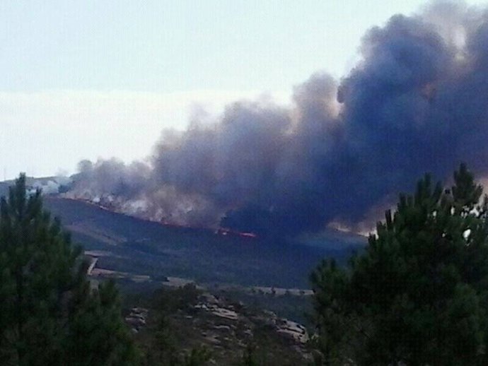 Incendio cerca del Monte Pindo