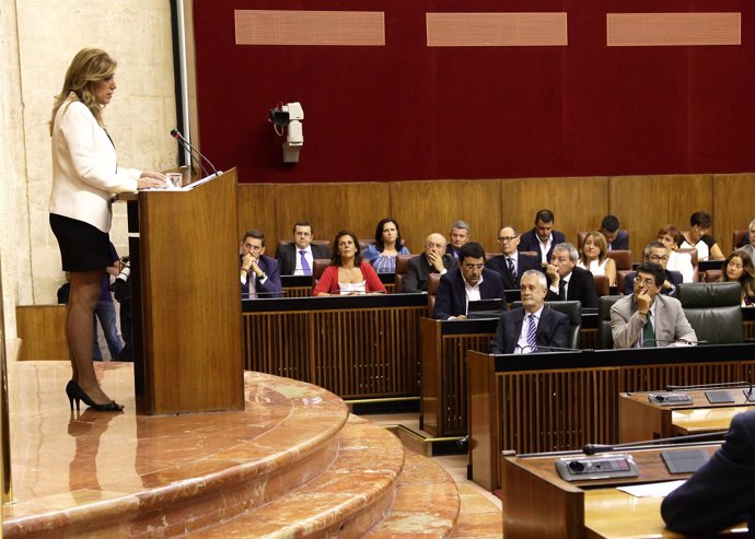 Susana Díaz, durante el debate de investidura 