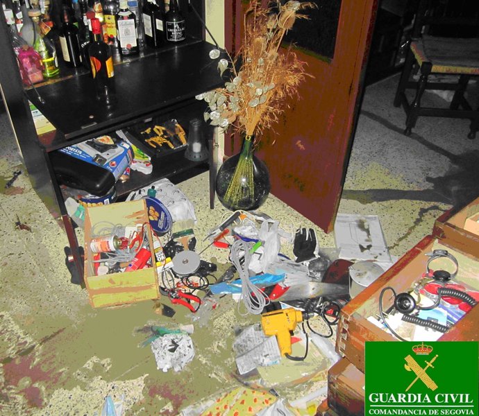 Objetos robados por los detenidos. 