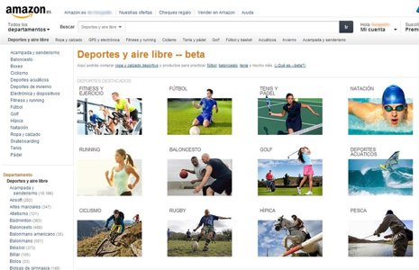 Página web Amazon Deportes y aire libre