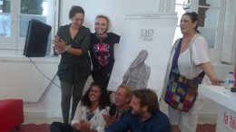 Estrella Morente, Rafatal, Terele Pávez, y el equipo del cortometraje