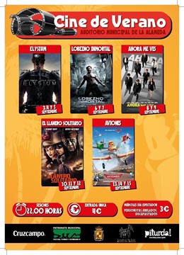 Carteles de las películas del cine de verano de la Alameda para septiembre