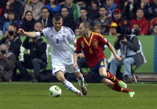 Andrés Iniesta en el España - Finlandia
