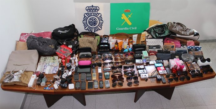 Efectos robados en la Playa de Palma