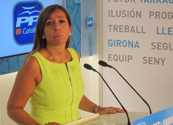 La líder del PP catalán Alícia Sánchez-Camacho en rueda de prensa