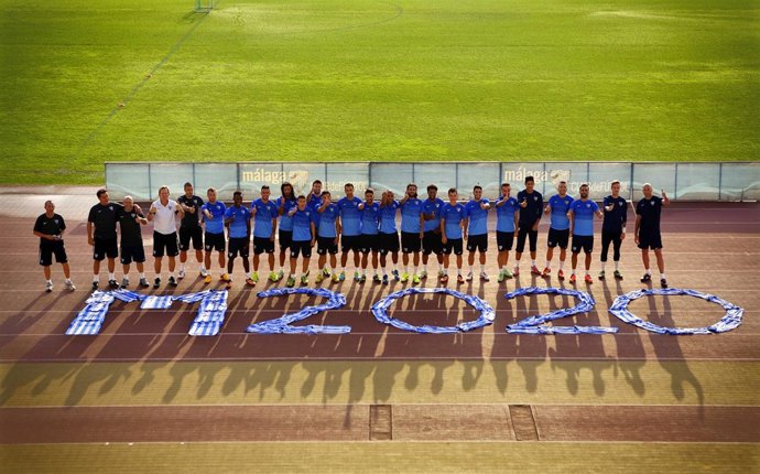 El Málaga CF apoyando a Madrid 2020