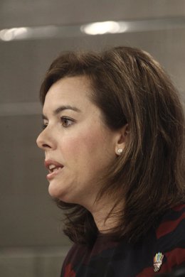 Soraya Sáenz de Santamaría en el Consejo de Ministros