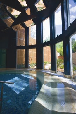 Zona De Relajación Del Balneario Sicilia En Jaraba (Zaragoza)