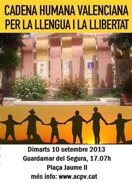 Cartel por la cadena humana por la independencia