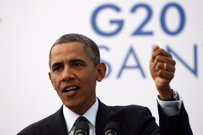 El presidente de EEUU Barak Obama en el G-20 de San Petersburgo