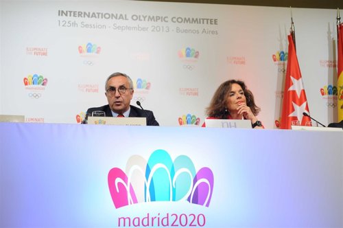 Alejandro Blanco y Ana Botella en la rueda de prensa de Madrid 2020