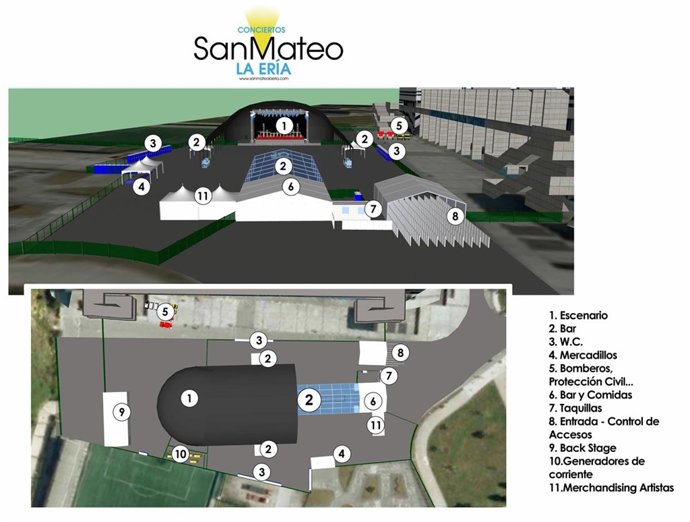 Recinto concierto de San Mateo en La Ería