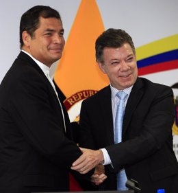 Rafael Correa y Juan Manuel Santos