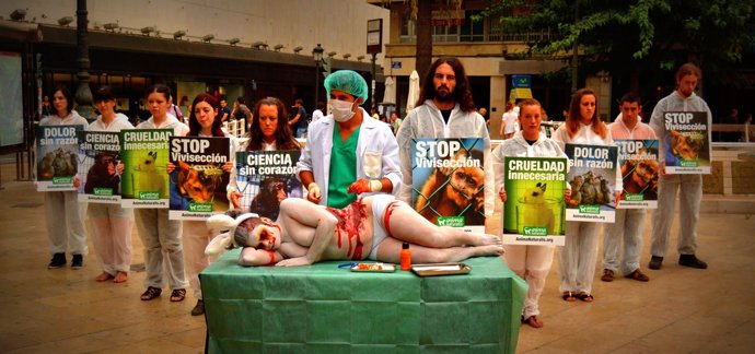 Protesta contra la experimentación en animales