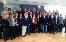 Rajoy con afiliados del PP en Buenos Aires