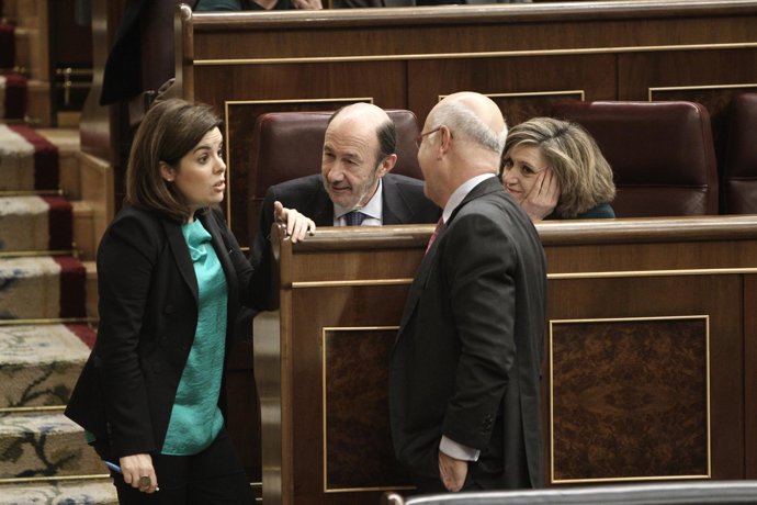 Rubalcaba, Santamaría y Duran en el Congreso