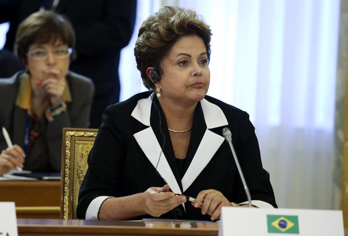 La presidenta de Brasil, Dilma Rousseff, durante la primera sesión de la cumbre 