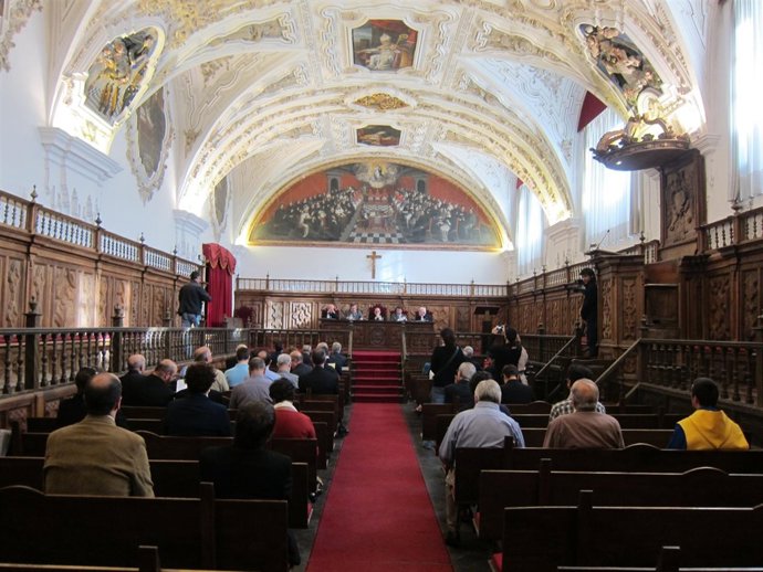 Aula Magna de la UPSA durante la celebración del encuentro de archiveros.