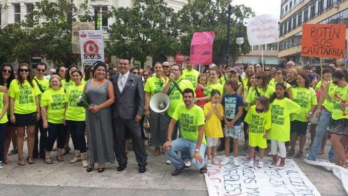 Imagen de archivo. Protesta de trabajadores de Golden Line