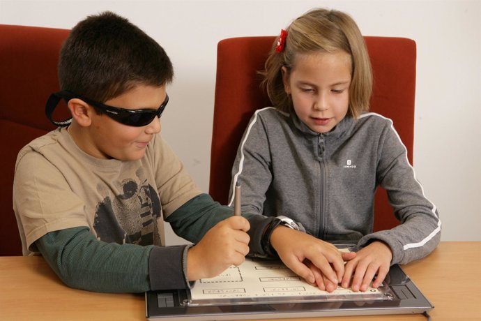 Niños Ciegos En Clase