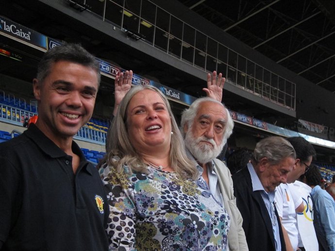 Ivan Tibau, en el Camp Nou con motivo de la Via Catalana