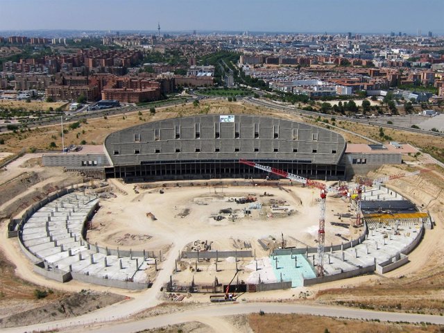 Obras en La Peineta, nuevo estadio del Atlético Madrid