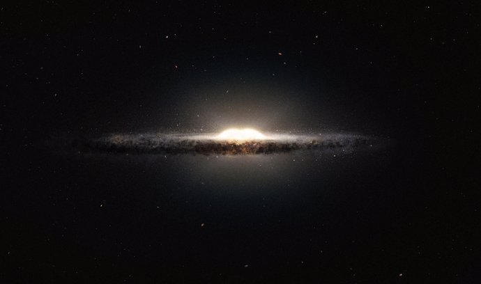 This artist’s impression shows how the Milky Way galaxy would look seen from alm