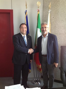 Pelegrí y Raboni en Bolonia tras la firma del acuerdo de colaboración