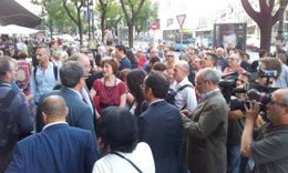 Concentración por el ataque al Centro Blanquerna.