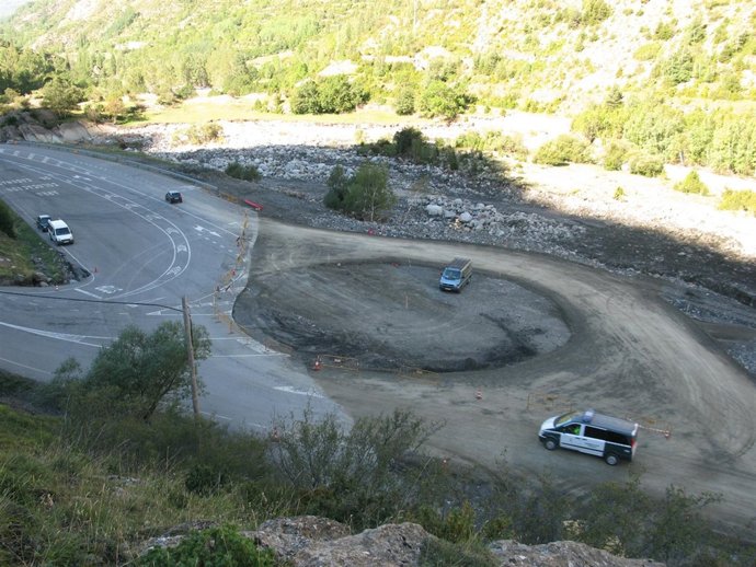 Obras en la carretera a Cerler