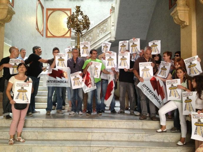 Delegados sindicales de Intersindical Valenciana en Presidencia